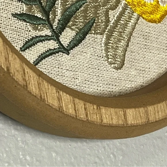 Mushroom Wall Decor Hanging Stitched Framed 8” Boho Cottagecore Farmhouse Hippie - Picture 3 of 5